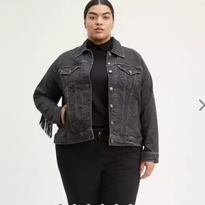 Levi’s Ex Boyfriend Trucker Jacket with Fringe